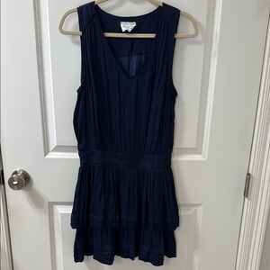 Elegant Navy Blue Sleeveless Dress
